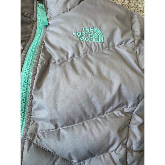 THE NORTH FACE Kids Down PUFFER COAT, SIZE 10-12, Gray & Teal - Picture 13 of 14